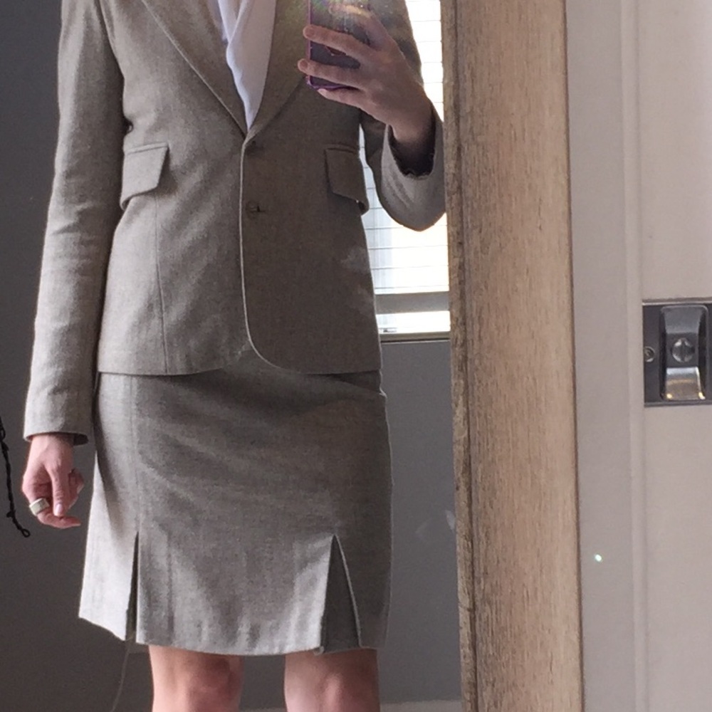 Banana Republic Business Skirt Suit Tan